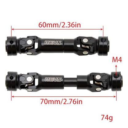 MEUS RACNIG 2pcs SCX10 Driveshafts for 1/10 RC Crawler Axial SCX10/Tamiya CCO1/Redcat Gen8 etc.. (60mm) - color: 60mm