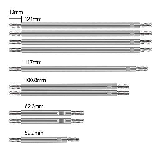 QUE-T 10pcs Stainless Steel Pull Rod Link Linkage for 1/10 RC TRX-4 Crawler Car (324mm Wheelbase) - size: 324mm Wheelbase