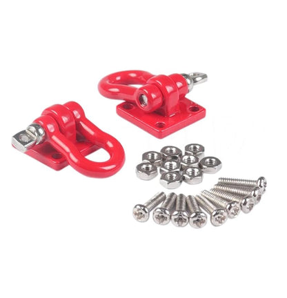 Metal RC Trailer Chain Hook Tow Rope Winch Shackles for 1/10 Crawler Axial SCX10 D90 D110 TRX4 TRX6 Redcat Tamiya RC Decoration Accessories 9 pcs/Set(Red)