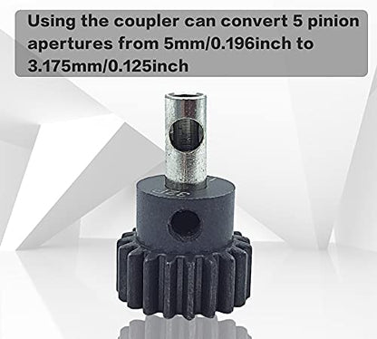 32P 5mm Pinion Gear Set 13T 15T 17T 19T 21T with Hex Key for 1/10 RC Car | 32P 5mm Hardened Metal Pinion Motor Gear Set 13T 15T 17T 19T 21T with 3.175mm Coupler for RC Buggy Car Monster Truck - color: 13t/15t/17t/19t/21t