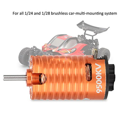 Brushless Motor, High Performance 9500KV Sensored RC Motor 2-Pole Shaft for 1/24 1/28 Scale RC Model Cars Racing Enthusiasts and Hobbyists