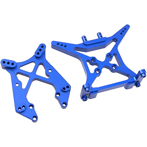 ShareGoo Aluminum Alloy Front & Rear Lower Suspension A-Arms Set Shock Tower Compatible with Horizon ECX 1/10 2WD Ruckus Axe Brutus Circuit AMP MT/DB Crush RC Car Buggy Tuck (Blue)