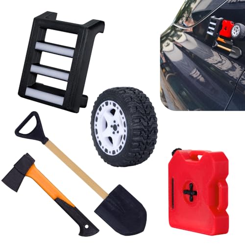 Mini Off-Roading Essential Gear Bumper Magnets,Wobbly Wadder Magnetic Little Ladder 5-in-1 Kit for Offroad Fans, Funny SUV Truck Emblems Sticker - color: Yellow Axe 5in1 Set