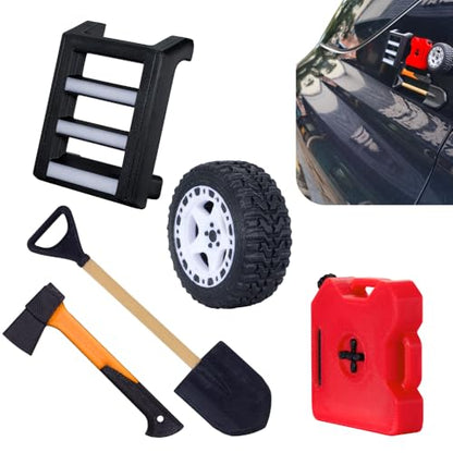 Mini Off-Roading Essential Gear Bumper Magnets,Wobbly Wadder Magnetic Little Ladder 5-in-1 Kit for Offroad Fans, Funny SUV Truck Emblems Sticker - color: Yellow Axe 5in1 Set