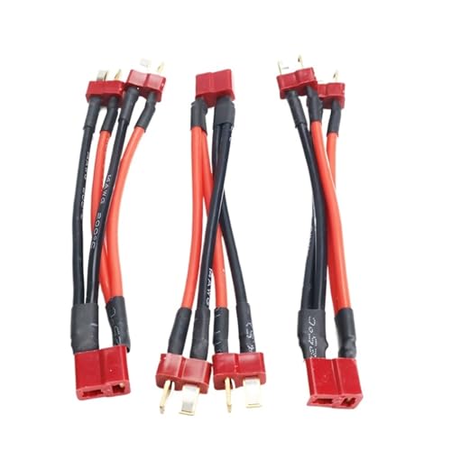 3Pcs Parallel Connector Cable Dual Extension Y Splitter 14Awg 10cm Silicone Wire T Harness For RC Motor (T 1 female - 2 male) - color: T 1 female - 2 male