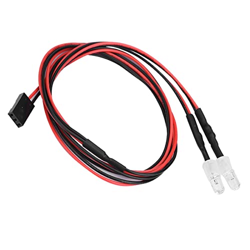 Pilipane RC LED Light Kit, 2PCS 5mm RC Headlight Accessories, RC Car Truck Lights, High Brightness White LED Lights for 1/10 RC Car Drift Truck Crawler, 27.6 Inch Wires, 5-11V