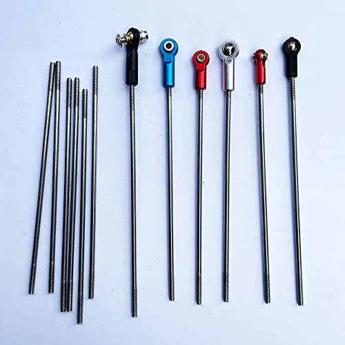 12Pcs M3 4.72" Pushrod Connector 304 Stainless Steel Rod Linkage DIY Parts for RC Model Airplane Helicopter Boat Car - size: M3x4.72"