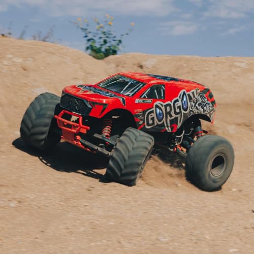 ARRMA RC Truck Gorgon 2 Wheel Drive MT 1/10 RTR (Ready-to-Run Battery and Charger Included) Smart 3300 7C S120 USB Red ARA3230ST2 - color: Red
