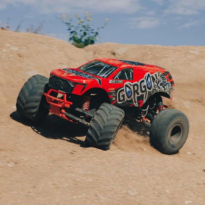 ARRMA RC Truck Gorgon 2 Wheel Drive MT 1/10 RTR (Ready-to-Run Battery and Charger Included) Smart 3300 7C S120 USB Red ARA3230ST2 - color: Red