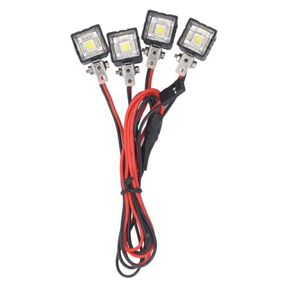 RC LED Lights, RC Car Lights White Lighting High Brightness LED Headlight RC Car Front for Axial for SCX10 90046 for Redcat RC Light Bar for 1:10 RC Crawler (4LED) - size: 4LED