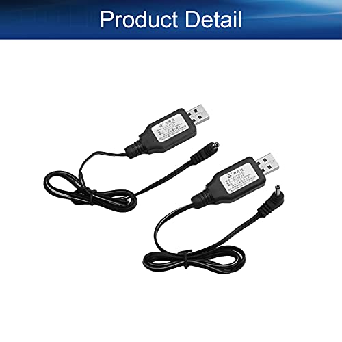 Heyiarbeit 2Pcs 3.5 Elbow Nickel Cadmium Nickel Hydrogen USB Charging Cable USB Charger Power Adapter Cable 7.2V for RC Car Ni-MH Ni-CD Battery Black - size: 3.5 Elbow 2Pcs
