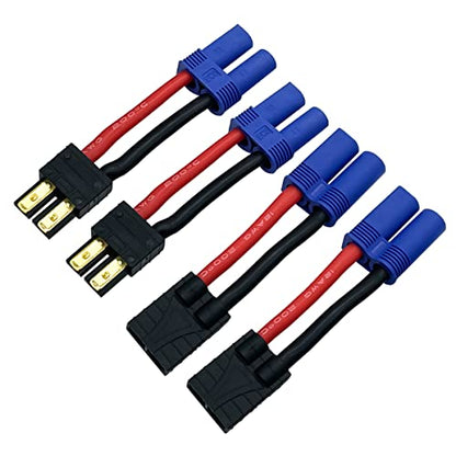 2 Pairs RC LiPo Battery Connector Adapter Compatible with Lipo Battery Plug to EC5 Male Female on ESC Charge - style: Tr to EC5