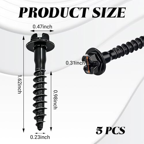 5PCS Air Box Screw, Air Filter Housing Retaining Bolts, Steel Rust Resistant Fastener, Engine Air Cleaner Cover Fastener Repair Accessories for Chrysler Ram Chevrolet Jeep Dodge 6509605AA