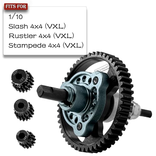 53T Spur Gear Upgrades Part for Slash 4X4/VXL Stampede 4X4/VXL Rustler 4X4/VXL,53T Slipper Clutch Eliminator with Pinions Gears Set(15T 17T 19T),Hardened Steel RC Upgrades,#6878,Titanium - color: Titanium(53t)
