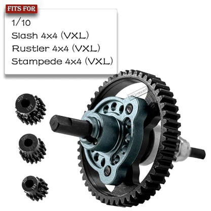 53T Spur Gear Upgrades Part for Slash 4X4/VXL Stampede 4X4/VXL Rustler 4X4/VXL,53T Slipper Clutch Eliminator with Pinions Gears Set(15T 17T 19T),Hardened Steel RC Upgrades,#6878,Titanium - color: Titanium(53t)