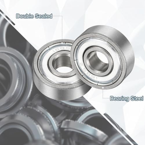 uxcell 3 Pcs 1605ZZ Deep Groove Ball Bearing 5/16" x 29/32" x 5/16" Double Metal Sealed, Chrome Steel Bearings - size: 1605ZZ 5/16" x 29/32" x 5/16"
