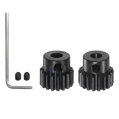 HARFINGTON 32P Hardened Pinion Motor Gear Set 2pcs 17T 18T Fit 5mm RC Motor Shaft 0.8 Metric Pitch 32 Pitch Gears for RC Car, with Hex Key - style: 17T 18T