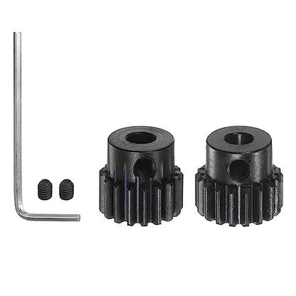 HARFINGTON 32P Hardened Pinion Motor Gear Set 2pcs 17T 18T Fit 5mm RC Motor Shaft 0.8 Metric Pitch 32 Pitch Gears for RC Car, with Hex Key - style: 17T 18T