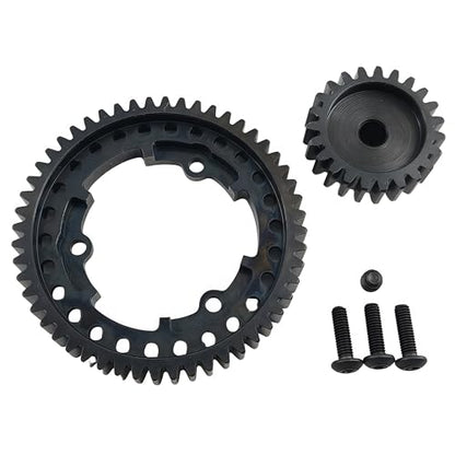 Hardened Steel 1.0 Mod Spur Gear with 23T Pinion for X-Maxx Maxx E-Revo (52T) | 1/5 Scale,1/7 XO-1,1/10 Maxx,E-Revo 2.0 VXL,Heavy Duty,Upgrade Parts,6449 Compatible,High Strength - style: 52T