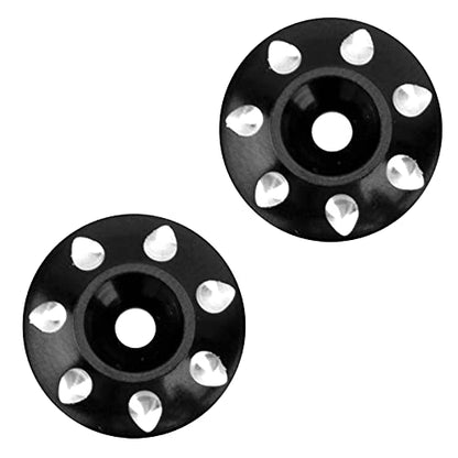 2Pcs Vgoohobby RC Metal Rear Wing Buttons Gasket,Universal Rear Fixed Tail Protection Spacer Compatible with 1/10 RC Off Road Short Truck Buggy Racing Car (Black) - color: Black