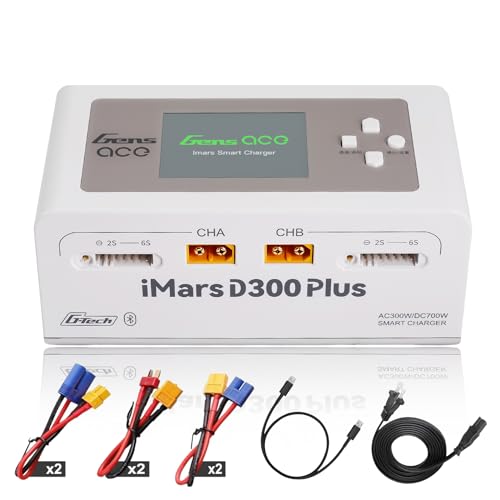 IMARS D300 Plus Gens Ace Dual Lipo Charger G-Tech AC 300W DC 700W 16A Lipo Balance Charger for 1s~6s Lipo Batteries,Life/NiCd/MH/LiHV,Plug&Play
