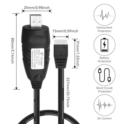 11.1V Battery Charger Airsoft - 2A 1500mAh USB Chargers with XH-4P Plug Gel Blaster 3S Lipo Battery 11.1 Volt Li-ion Batteries Chargers Cable for RC Car Boat Toy 2 Pack