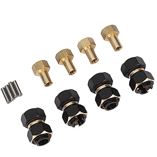 AYNEFY 10mm Brass Wheels Hex Hub Extension, Solid Brass Hex Drive Adapter 4PCS, 7mm Dia 3.5mm Center Aperture, Stable Fit for 1 18 RC Crawler Upgrade
