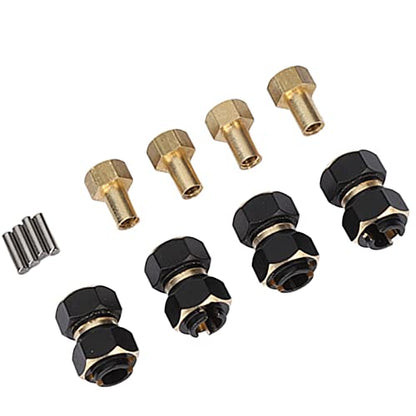 AYNEFY 10mm Brass Wheels Hex Hub Extension, Solid Brass Hex Drive Adapter 4PCS, 7mm Dia 3.5mm Center Aperture, Stable Fit for 1 18 RC Crawler Upgrade