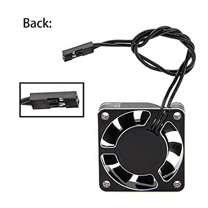 ShareGoo Alloy Brushless Motor ESC Cooling Fan Heatsink 18000RPM 40x40mm JST Plug for 1/8 1/10 1/12 RC Car 540 550 Brushless Motor,4010 (Black-Silver) - color: Black-Silver