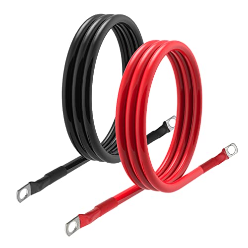 6 AWG Battery Cable 6 Gauge Battery Wires with 5/16 terminals Power Inverter Cables for Solar Boat Marine RV Car (5FT, with 6 AWG 5/16" Lugs) - size: with 6 AWG 5/16" Lugs, style: 5FT
