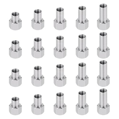 20Pcs Stainless Steel M2.5 Extended Long Wheel Nuts 2/3/4/5/6mm | Upgrade Parts, For 1/18 Tra-xxas TRX4M Defender Bronco K10 High Trail F150, RC Crawler Car