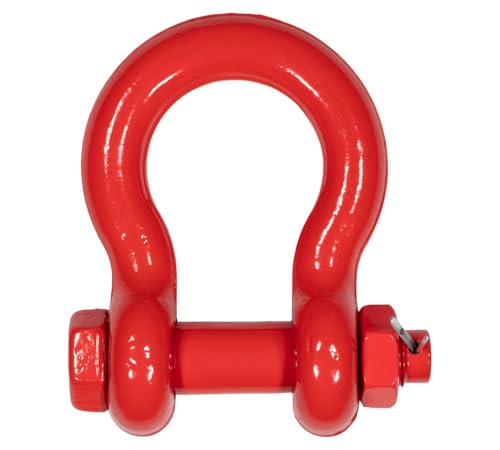 Mytee Products 1" Anchor Shackle Forged Carbon Steel w/Safety Screw Pin Load Limit 17,000 lbs, Double Rust Protection Heavy Duty D Ring Bolt Type Shackle for Towing, Rigging & Vehicle Recovery - color: 1 - Pack, size: 1" (8.5 Ton WLL), style: Bolt Type Th
