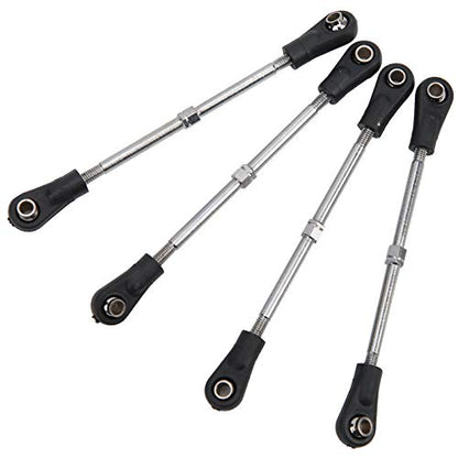 RC Car Steering Rod, Adjustable Metal Linkage for 1/10 Scale Truck Racing, Durable Upgrade Parts with M3 Screws for Hobbyists