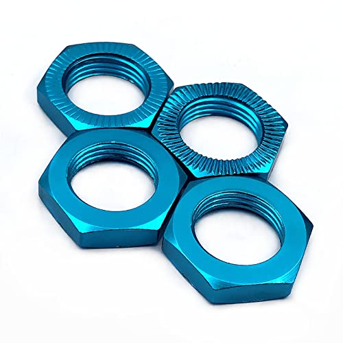 FainWan 4Pcs 12mm to 17mm Wheel Hex Hub Adapter Conversion Extension for 1/10 RC Car Upgrade 1/8 Tires/Off-Road/Short Card/Big Foot tire(Blue)