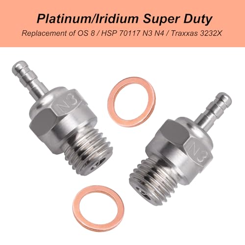 Hobbypark RC Igniter & Hot Glow Plugs No.3 N3 Replace OS 8 Super Duty Spark Engine Parts for Traxxas Redcat RC Nitro Car Truck Off Road Buggy (Igniter+N3 Glow Plug)