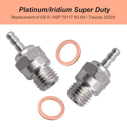 Hobbypark RC Igniter & Hot Glow Plugs No.3 N3 Replace OS 8 Super Duty Spark Engine Parts for Traxxas Redcat RC Nitro Car Truck Off Road Buggy (Igniter+N3 Glow Plug)