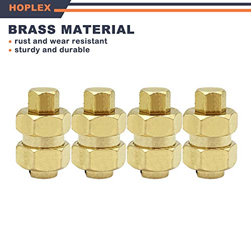 Brass 7mm Extended Hex Wheel Hubs for 1/24 SCX24 RC Crawler | 9.5mm Offset Extension 4Pcs Hex Drive Adapter CNC Machined High Strength Easy To Install Wear Resistant - size: Brass