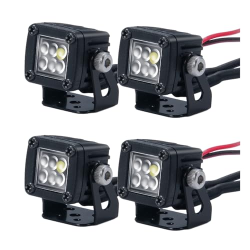 RC Car LED Lights Headlights Headlamp Square Lens Spotlight 4PCS Compatible with 1/10 RC Crawler Car TRX4 TRX6 Axial SCX10 90046 RR10 D90 Upgrades Parts (A-6 Holes) - color: A-6 Holes