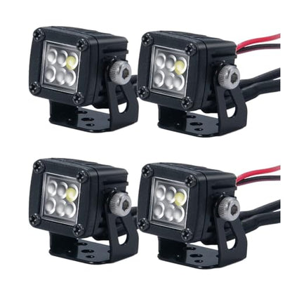 RC Car LED Lights Headlights Headlamp Square Lens Spotlight 4PCS Compatible with 1/10 RC Crawler Car TRX4 TRX6 Axial SCX10 90046 RR10 D90 Upgrades Parts (A-6 Holes) - color: A-6 Holes