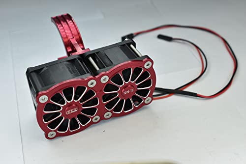 GPM Upgrades Aluminum 7075-T6 Motor Heatsink with Dual Cooling Fan and Adjustable Mount for 1/5 Kraton 8S BLX Monster Truck (ARA110002) (ARA5810) 1/5 X-MAXX XO-01 RC Cars (Green)
