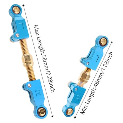 2 Pieces H14BM Upgrade Steering Linkage RC Car Accessories Adjustable Pull Rod Linkages Arm Tie Rod,Replacement Spare Parts for 1/14 Scale H14BM 14210 JC14EP HP474 HP141S Trucks (Blue)