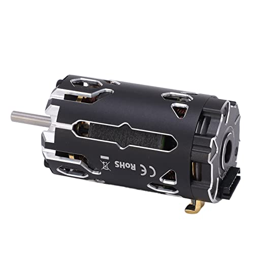 Changor 17.5T RC Sensored Brushless Motor Lightweight Durable for 1/12 1/14 Scale RC Car Black Silver Finish