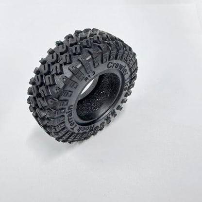 4PCS 1.3" Wheel Tires RC Mud Crawler Rock Terrain Rubber Tires with Foam Inserts for 1/18 1/24 Mini Crawler Car for TRX4M SCX24 Upgrade Parts(60 x 21mm) - color: 60x21mm