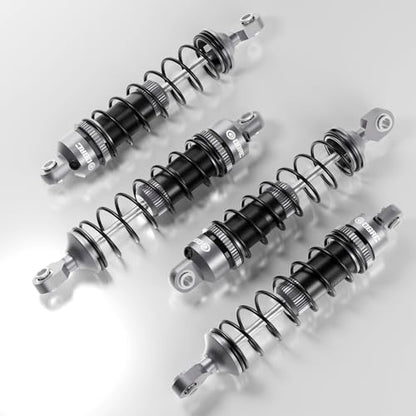 OGRC 92mm RC Shock Absorber for 1/16 Traxxas Mini Maxx XRT 1/10 TRX4 SCX10 | Aluminum, with Progressive Springs, Top-cap Bleeder Hole, Oil Shocks, Grey - color: Grey