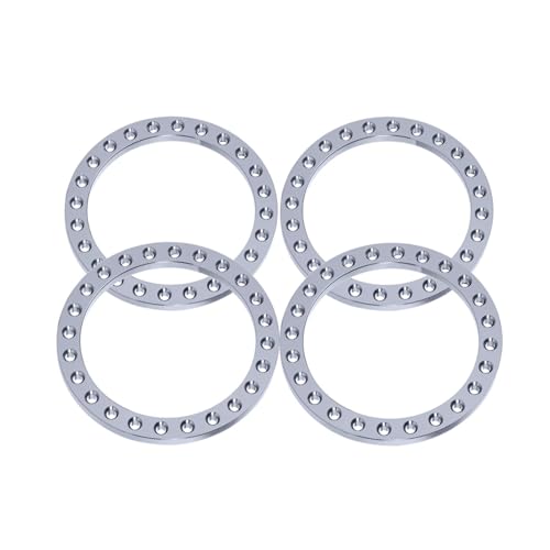 RC Car Upgrade Part For Traxxas For UDR 1/7 4PCS CNC Aluminum Wheel Outer Beadlock RC For Rock Crawler For Buggy Truck Upgrade Repairs Parts(Titanium)