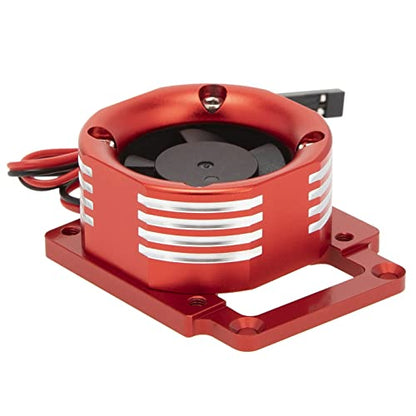 DKKY RC Motor Cooling Fan Heatsink 21000 RPM for Traxxas 1/8 4WD Sledge Motor with LED Light, Red - color: Red