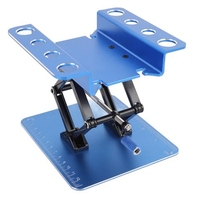 RC Car Work Stand, Rotating and Stable Repair Platform, Height Adjustable for RC Car 1:8 and 1:10 (Blue) - color: Blue