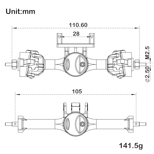 MEUS RACING 5mm ISO V2 TRX4M Axles with Adjustable Servo Mount for TRAXXAS 1/18 TRX4M RC Crawler (Silver) - color: Silver