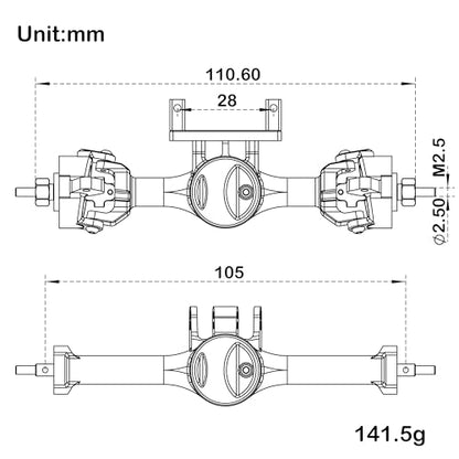 MEUS RACING 5mm ISO V2 TRX4M Axles with Adjustable Servo Mount for TRAXXAS 1/18 TRX4M RC Crawler (Silver) - color: Silver