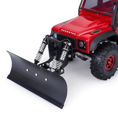 RC Snow Plow for TRX4M & SCX24, Adjustable Aluminum 1/18 1/24 RC Crawler Plow, Servo Operated Snow & Sand Shovel Upgrade, CNC Metal RC Plow Truck Accessory (Black) - color: Black